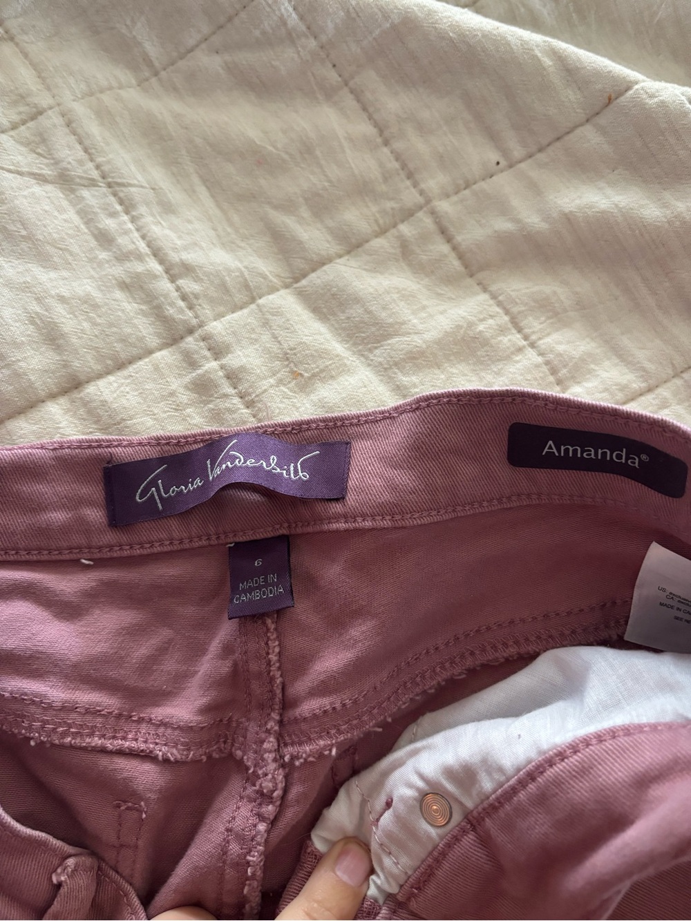Gloria Vanderbilt Amanda Pants in Mauve Pink